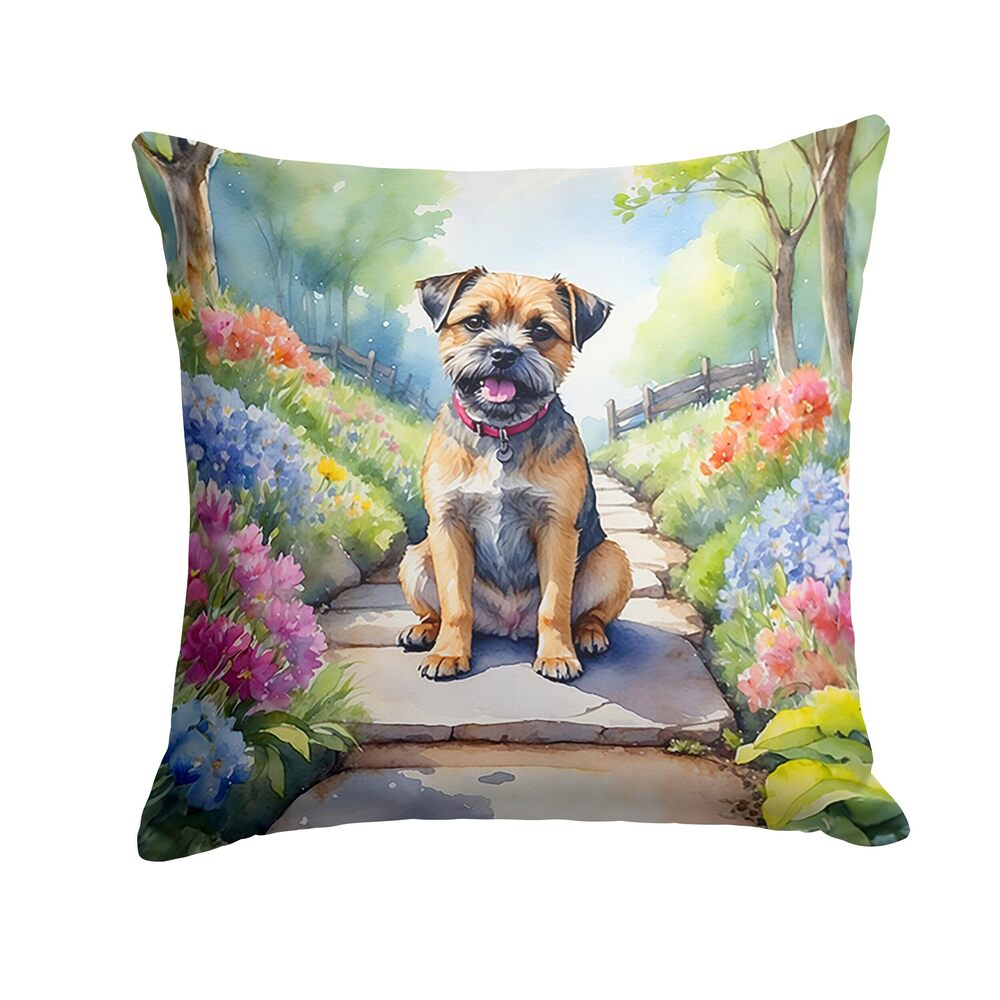 4982 Spring Path Throw Pillow, 18Hx18W, Border Terrier 6574